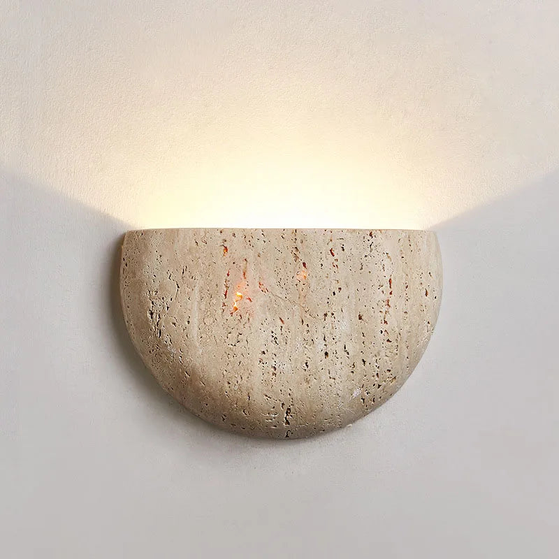 Wobeku | Natural stone wall lamp with modern design | Ideal for bedrooms and hallways