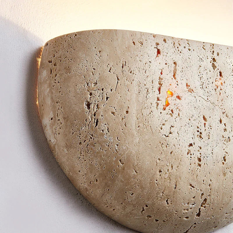 Wobeku | Natural stone wall lamp with modern design | Ideal for bedrooms and hallways