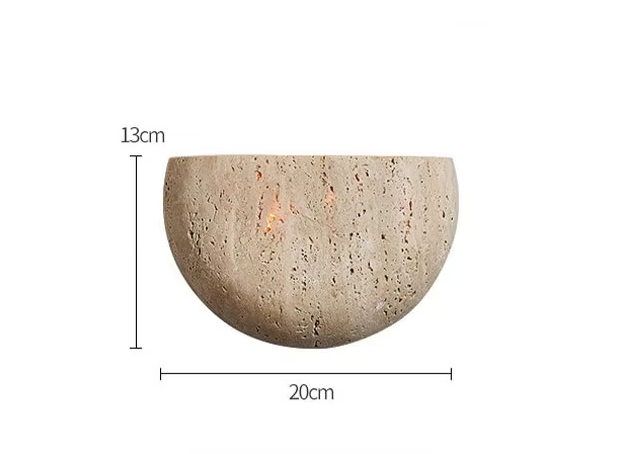 Wobeku | Natural stone wall lamp with modern design | Ideal for bedrooms and hallways