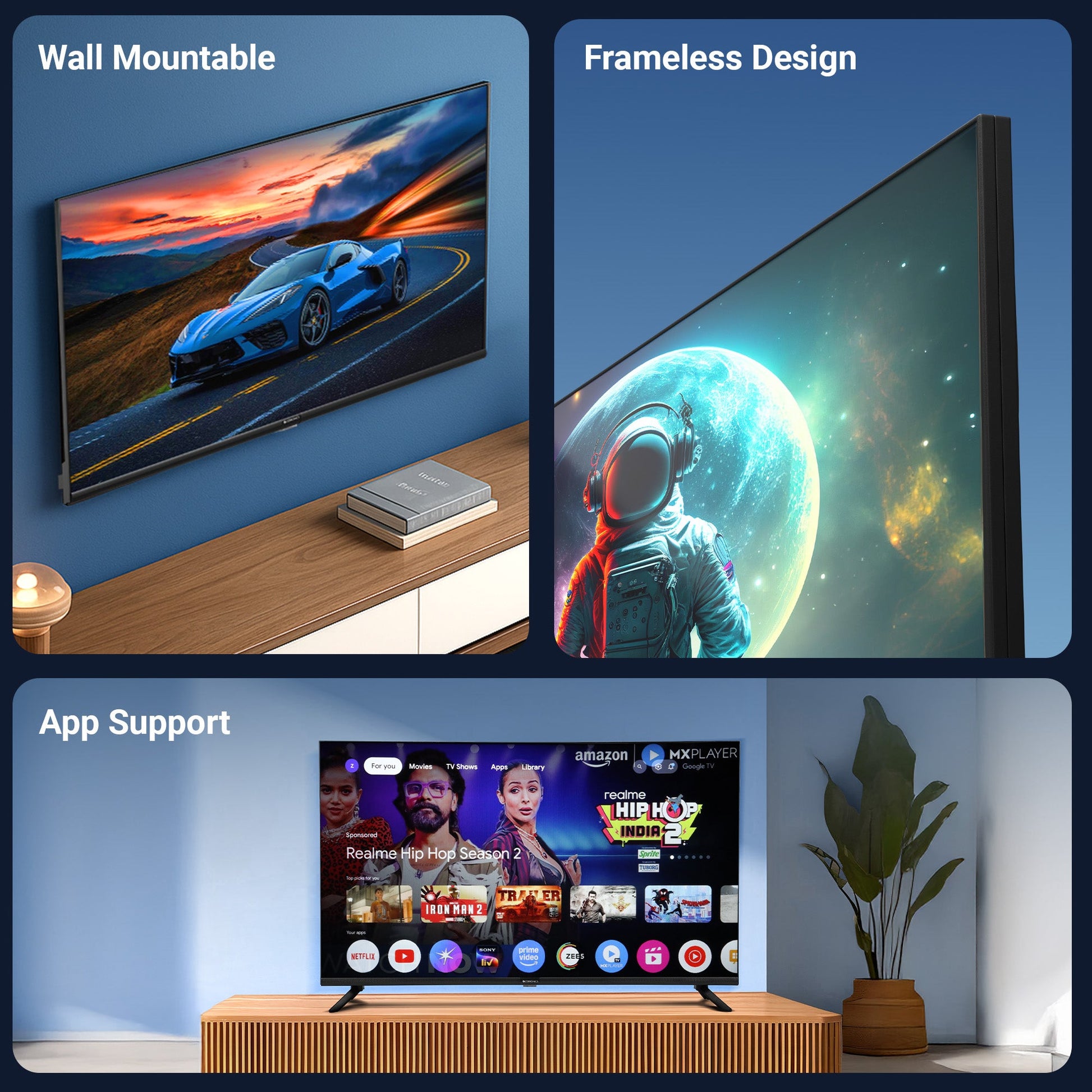 Téléwizor QLED 4K z Google TV i Dolby Audio | 43 cale z Bezramkowym Designem dla Niezapomnianych Wrażeń Wizualnych 6