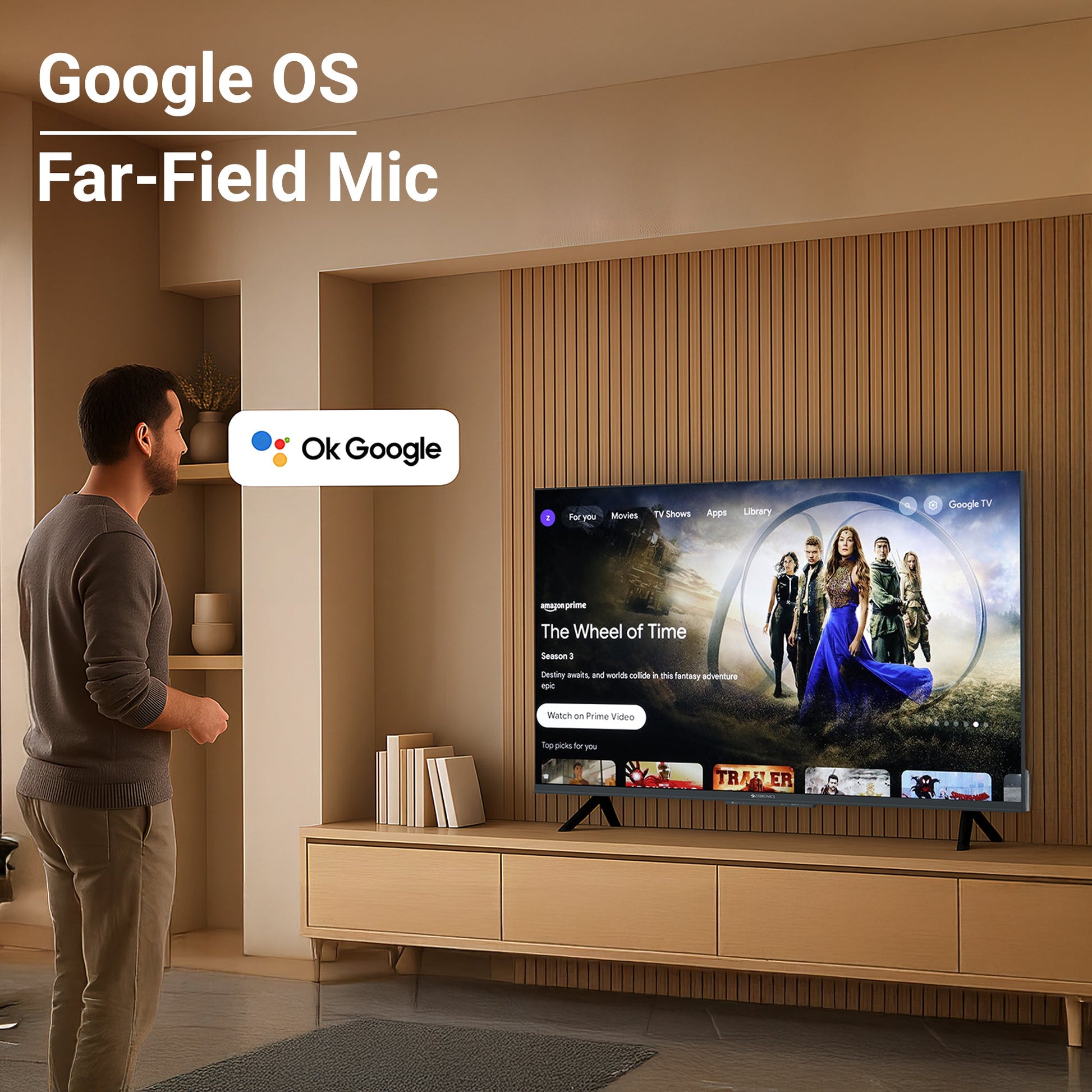Téléwizor 55 cali QLED 4K z Google TV i Dolby Audio - Idealny do Domowej Rozrywki 2