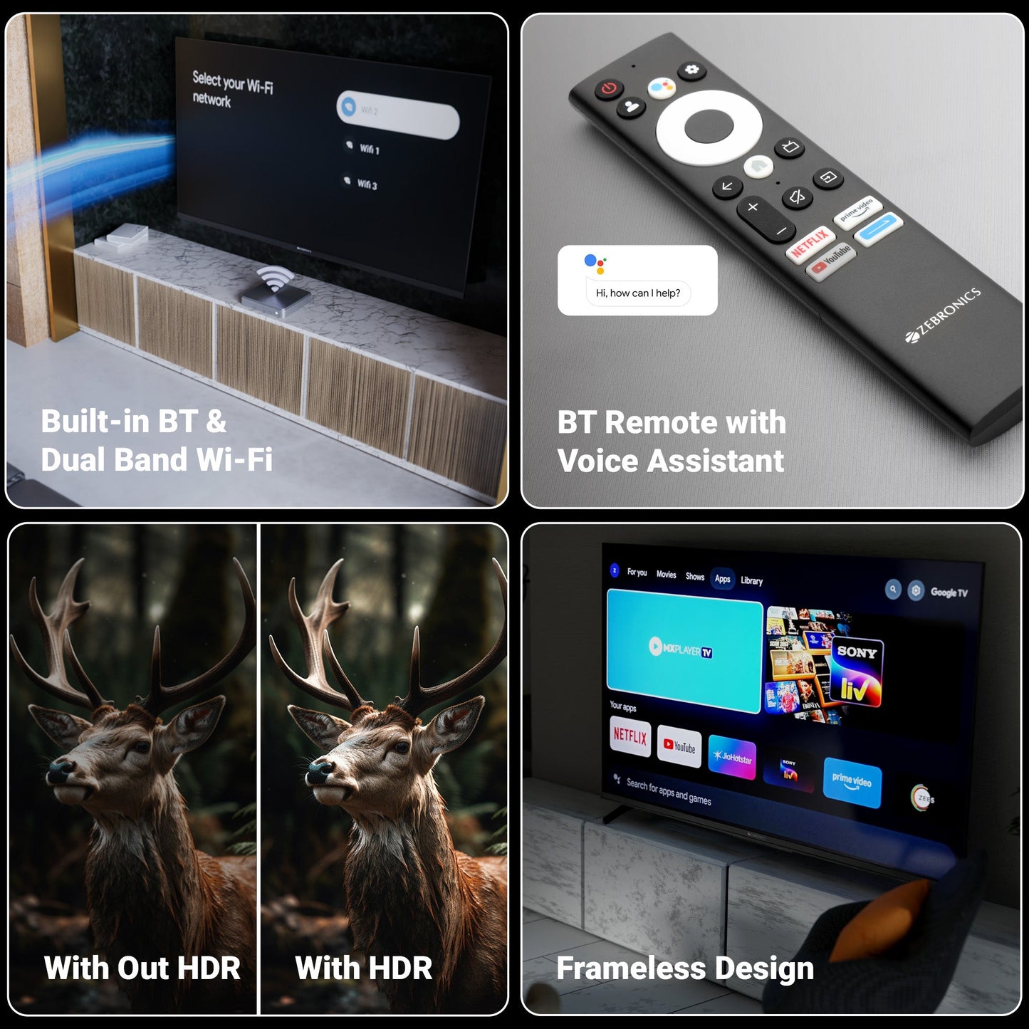 Téléwizor 55 cali QLED 4K z Google TV i Dolby Audio - Idealny do Domowej Rozrywki 5