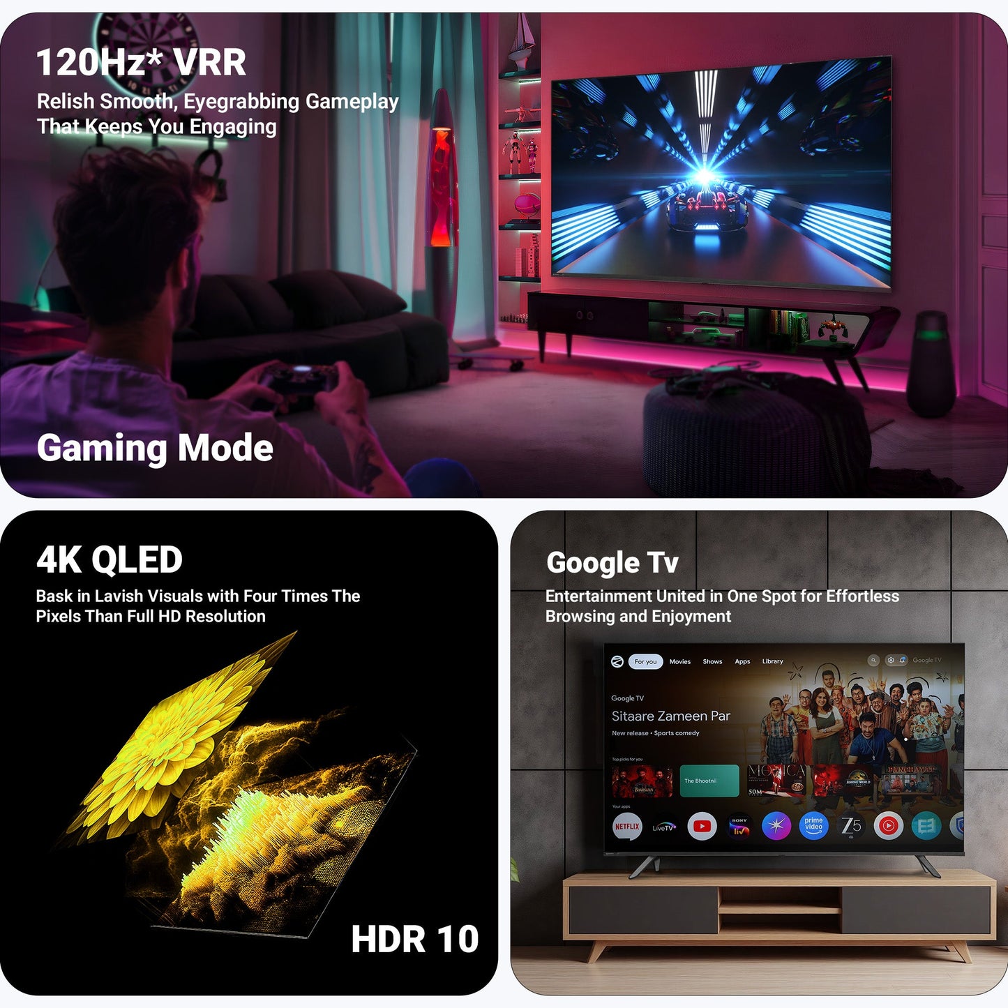 Telewizor 65 cali QLED 4K z Dolby Atmos i Google TV - Wyjątkowa Jakość Obrazu dla Kinomaniaków 4