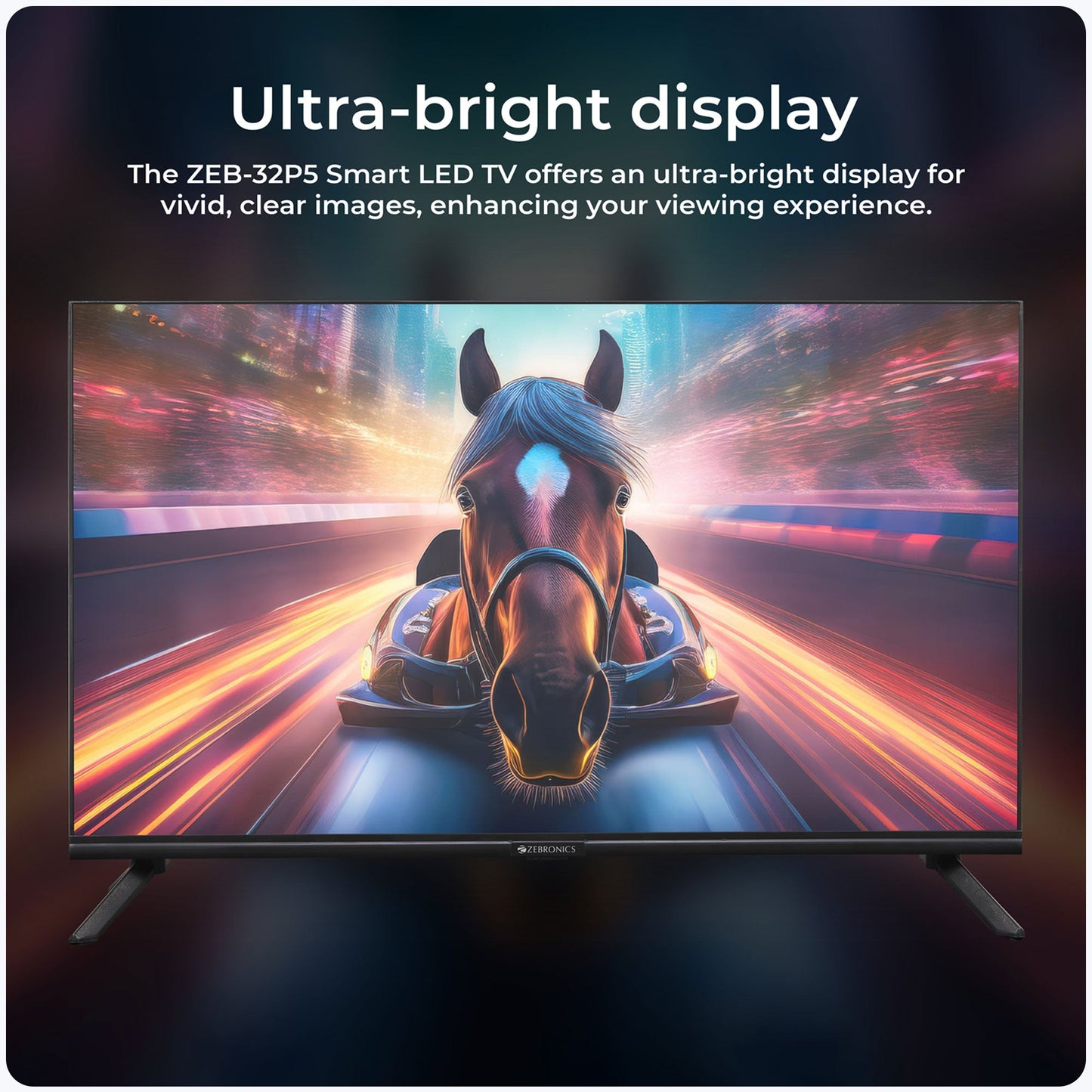 Zéb | Telewizor 32 Cale z Rozdzielczością HD 1366 x 768 | Smart TV z Multi-Connectivity 4