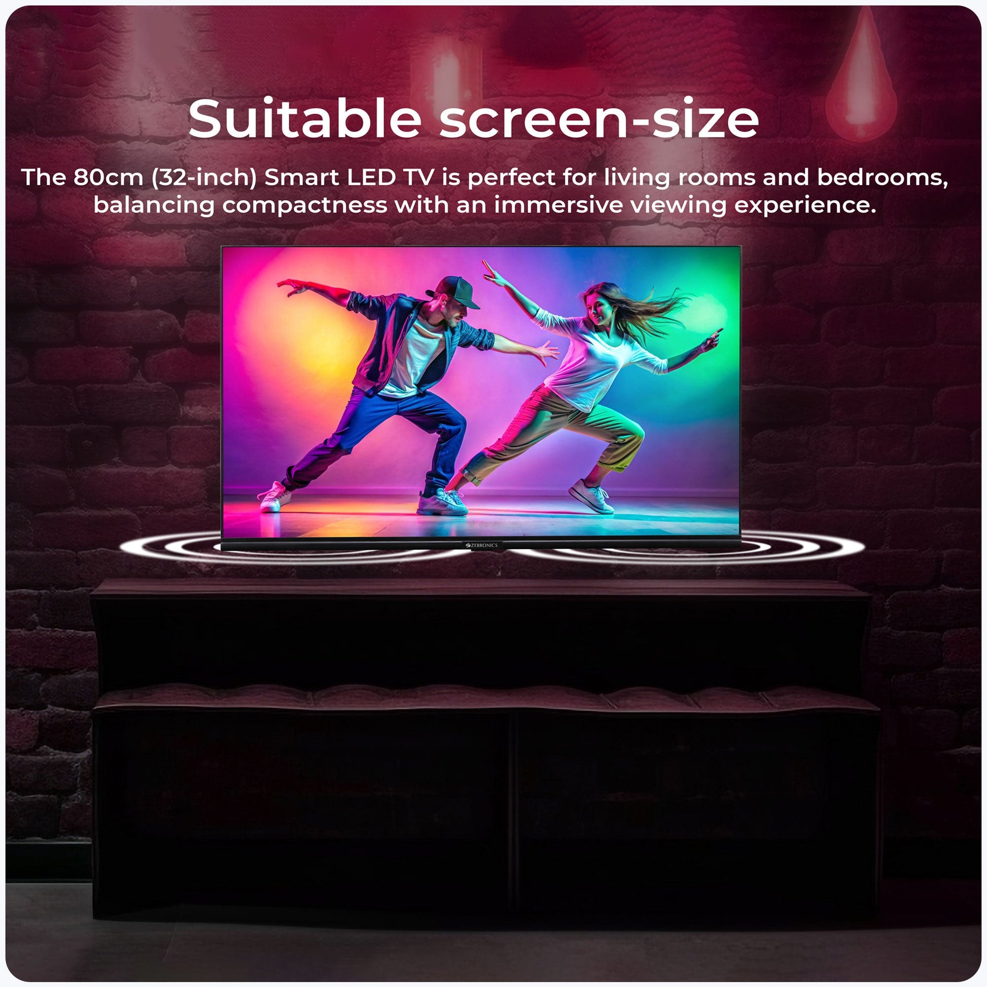 Zéb | Telewizor 32 Cale z Rozdzielczością HD 1366 x 768 | Smart TV z Multi-Connectivity 5
