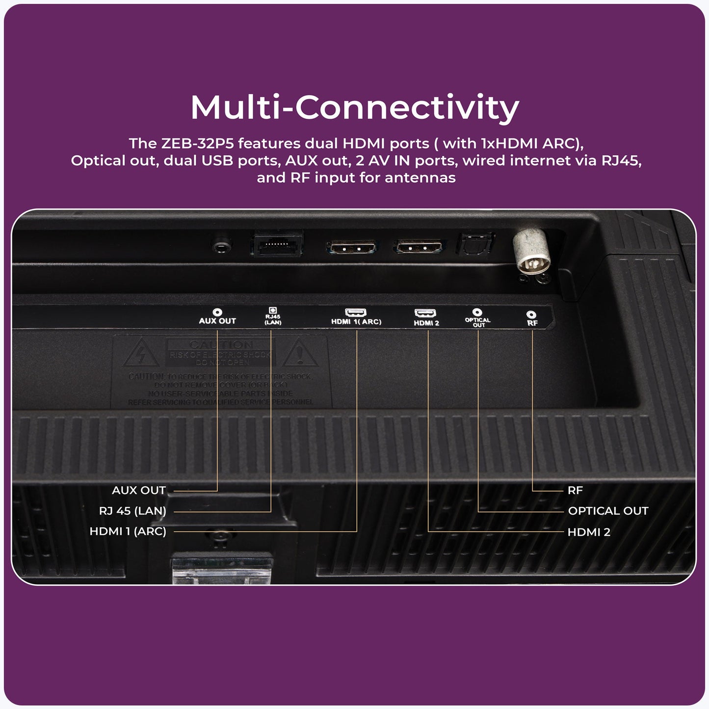 Zéb | Telewizor 32 Cale z Rozdzielczością HD 1366 x 768 | Smart TV z Multi-Connectivity 7