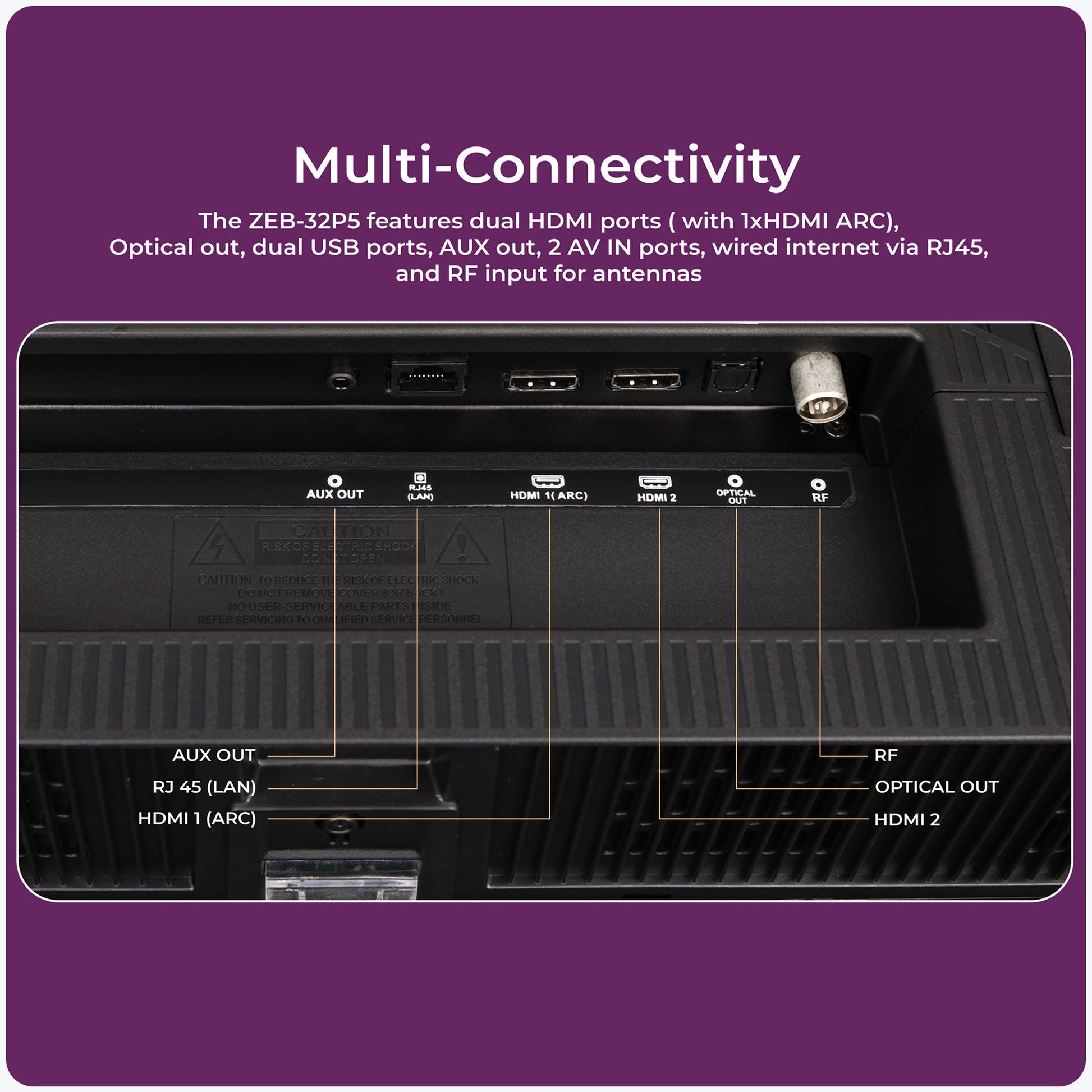 Zéb | Telewizor 32 Cale z Rozdzielczością HD 1366 x 768 | Smart TV z Multi-Connectivity 7