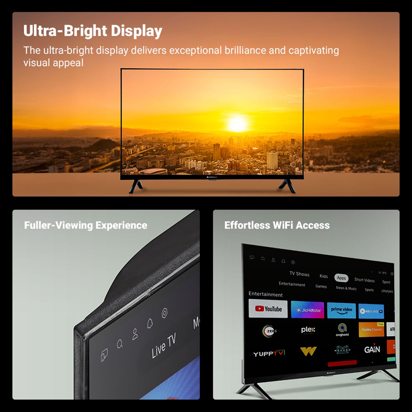 Zéb | Telewizor 32 cale LED z Rozdzielczością HD i Multi-Connectivity | Nowoczesny Design do Domowego Rozrywki 4