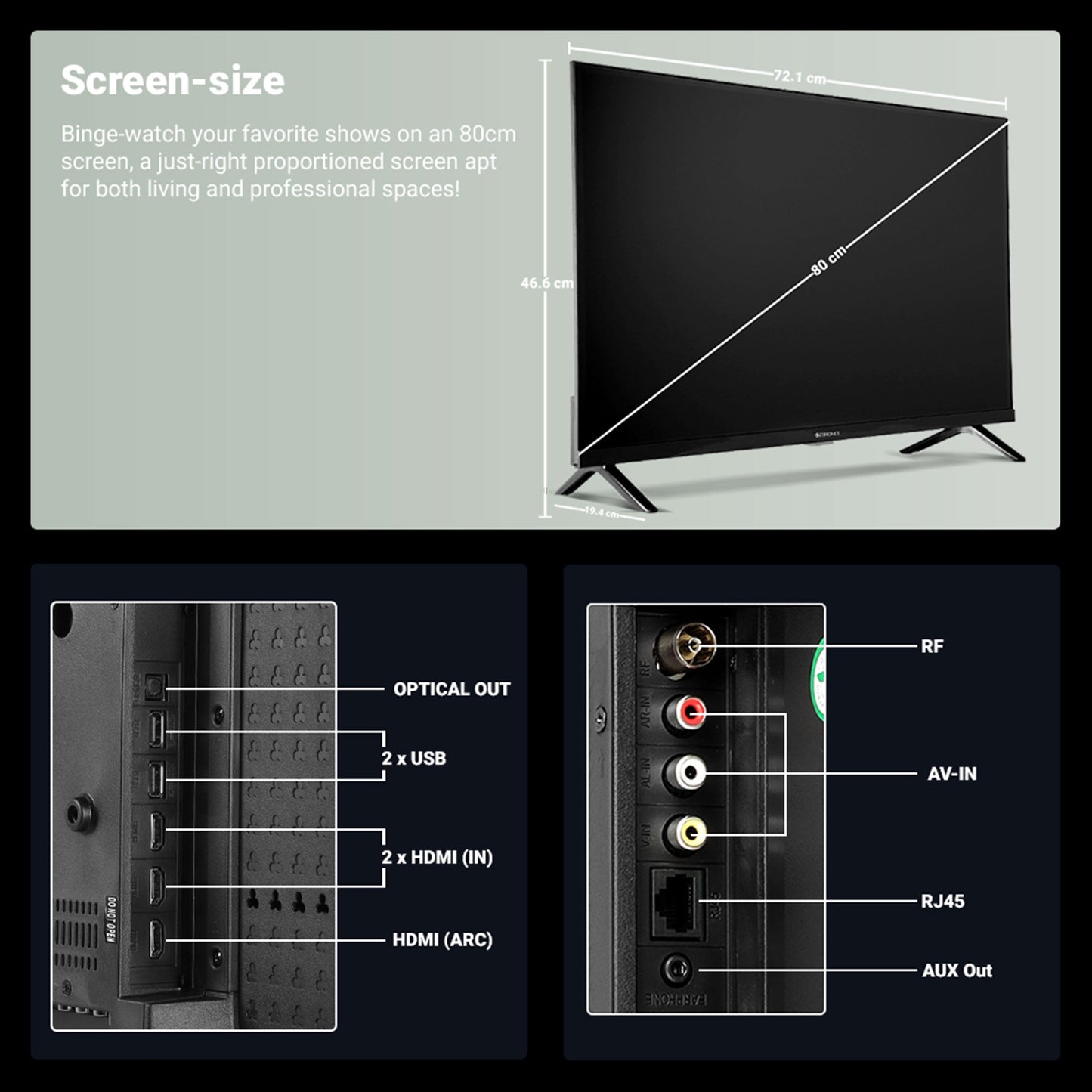 Zéb | Telewizor 32 cale LED z Rozdzielczością HD i Multi-Connectivity | Nowoczesny Design do Domowego Rozrywki 6