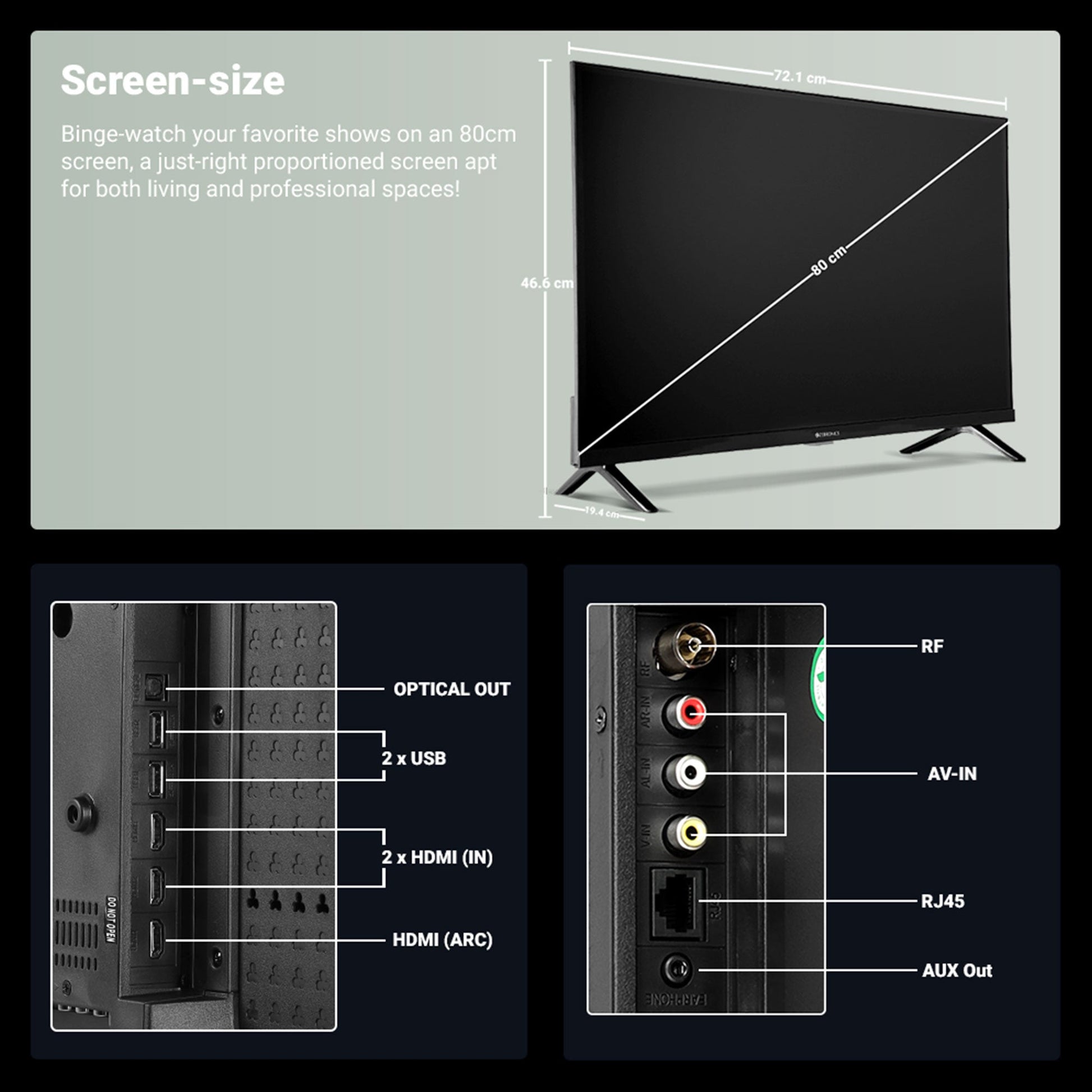 Zéb | Telewizor 32 cale LED z Rozdzielczością HD i Multi-Connectivity | Nowoczesny Design do Domowego Rozrywki 6