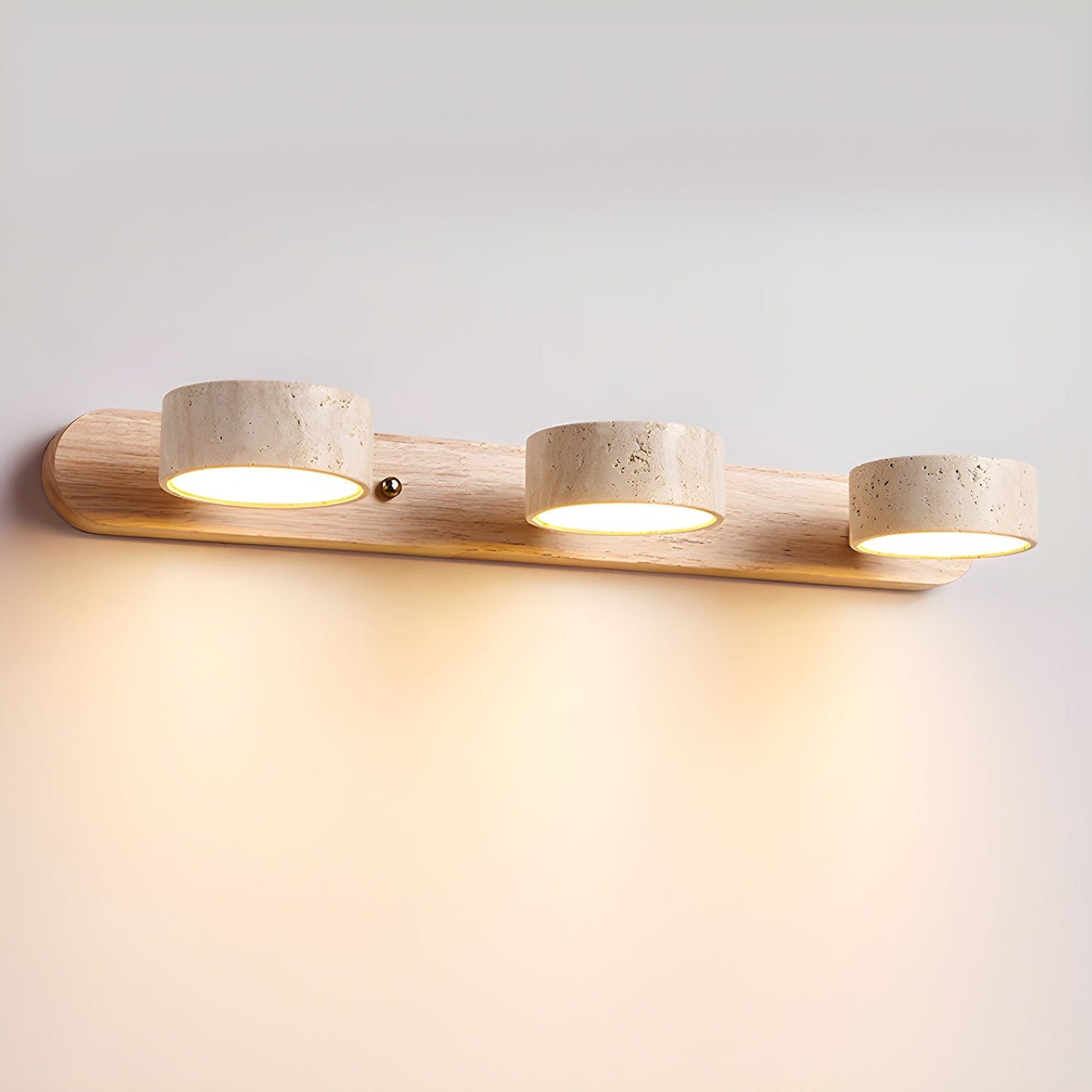Zinzo | Travertine Wall Lamp with LED Lighting | Modern Design for a Pleasant Atmosphere
