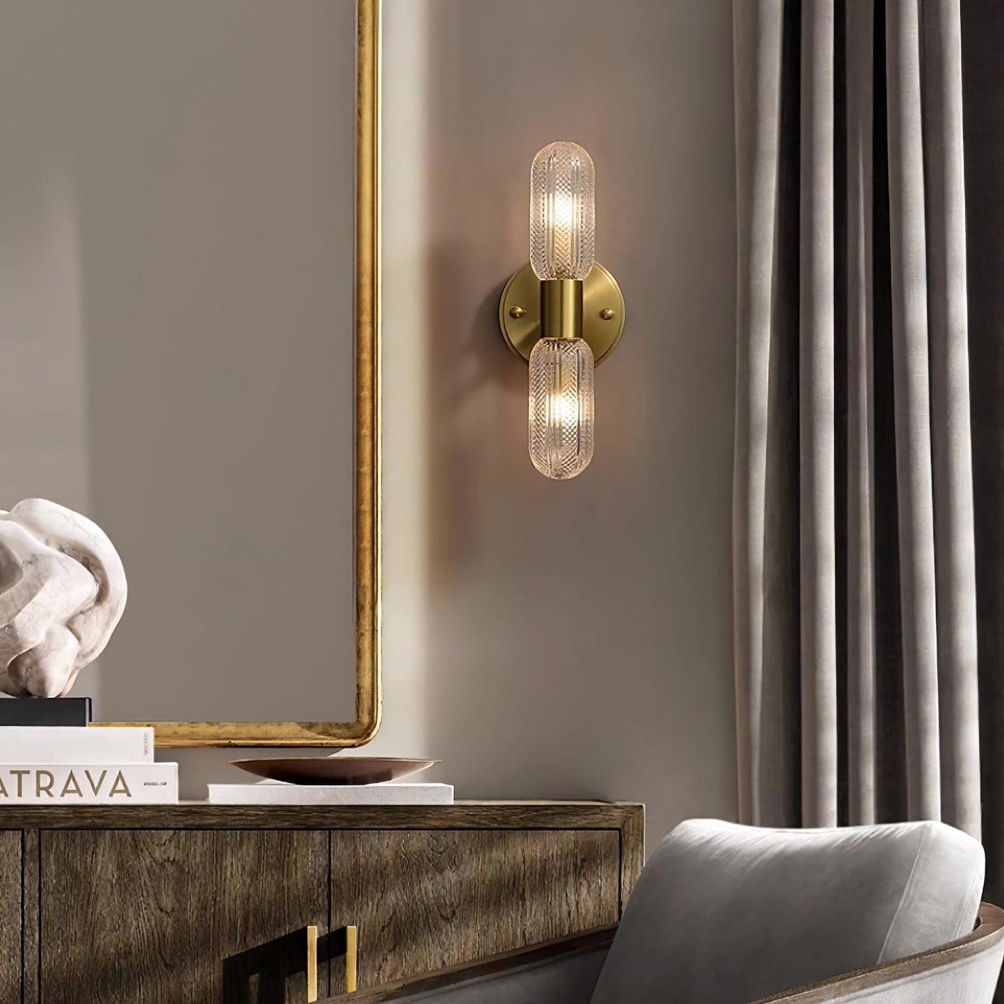 Zyllen Modern Wall Sconce Lighting - Elegant Minimalist Design, Versatile Mounting in Black and Gold